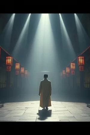《灰阶证人》竖版海报，灰调走廊与单向玻璃