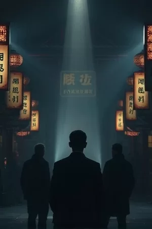 《长街灯火》竖版海报，夜市招牌与暖色路灯